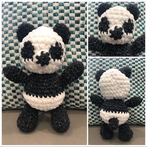 Sparkly Panda - Handmade Plushie
